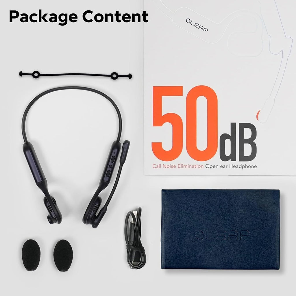 P200b Pro Wireless Headset with Microphone for Work, Open Ear Bluetooth Headphones with AI Noise Cancelling, Clear Calls and Meetings, One-Key Mute, USB Dongle for Phone, Laptop, PC