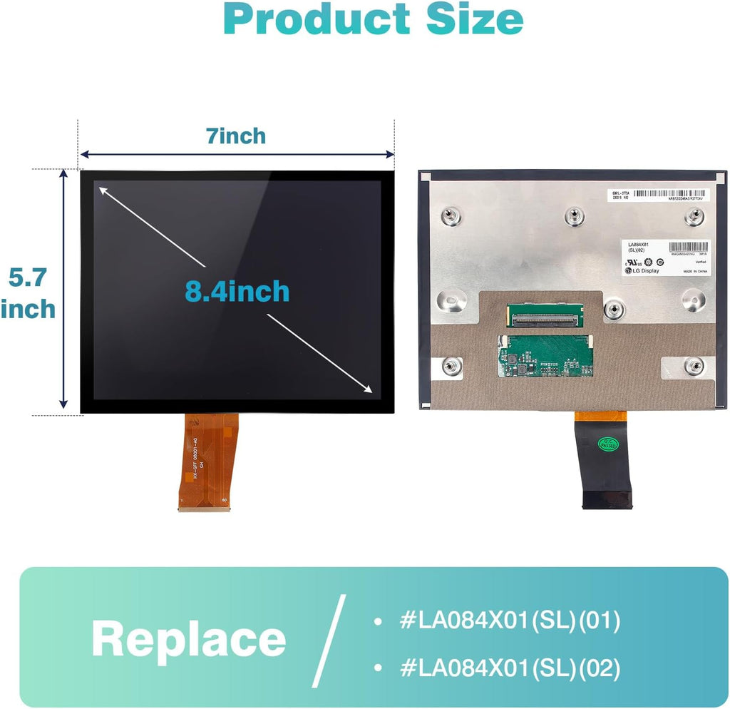 2026 New 8.4' UConnect 4C UAQ Screen Radio Navigation, Chip Upgrade Gel-Free, Replacement Compatible Fit for Dodge RAM Jeep Chrysler 2017-2021 Replace OEM # LA084X01(SL)(02) with Mounting Tool