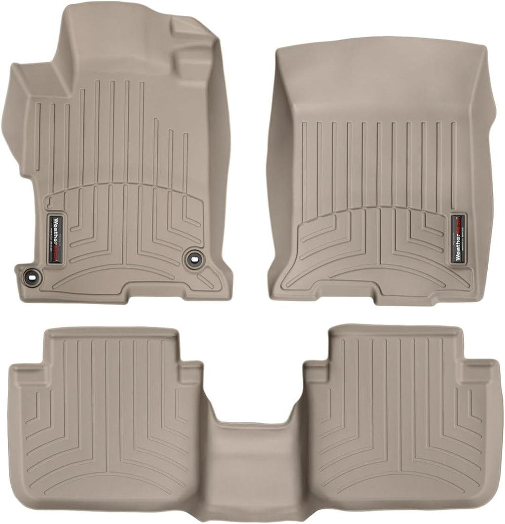 WeatherTech Custom Fit FloorLiners for Honda Accord - 1st & 2nd Row (45481-1-2), Tan