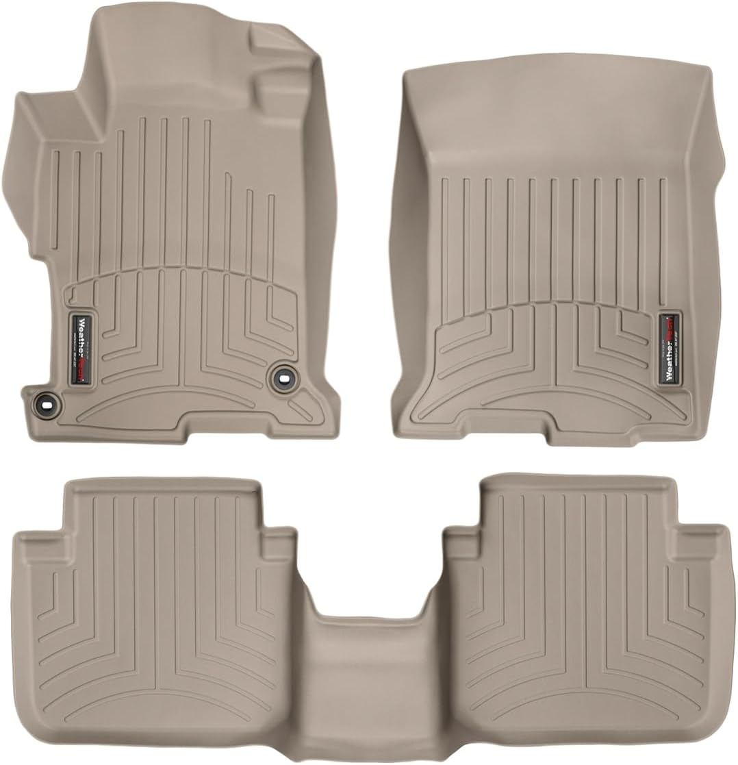 WeatherTech Custom Fit FloorLiners for Honda Accord - 1st & 2nd Row (45481-1-2), Tan