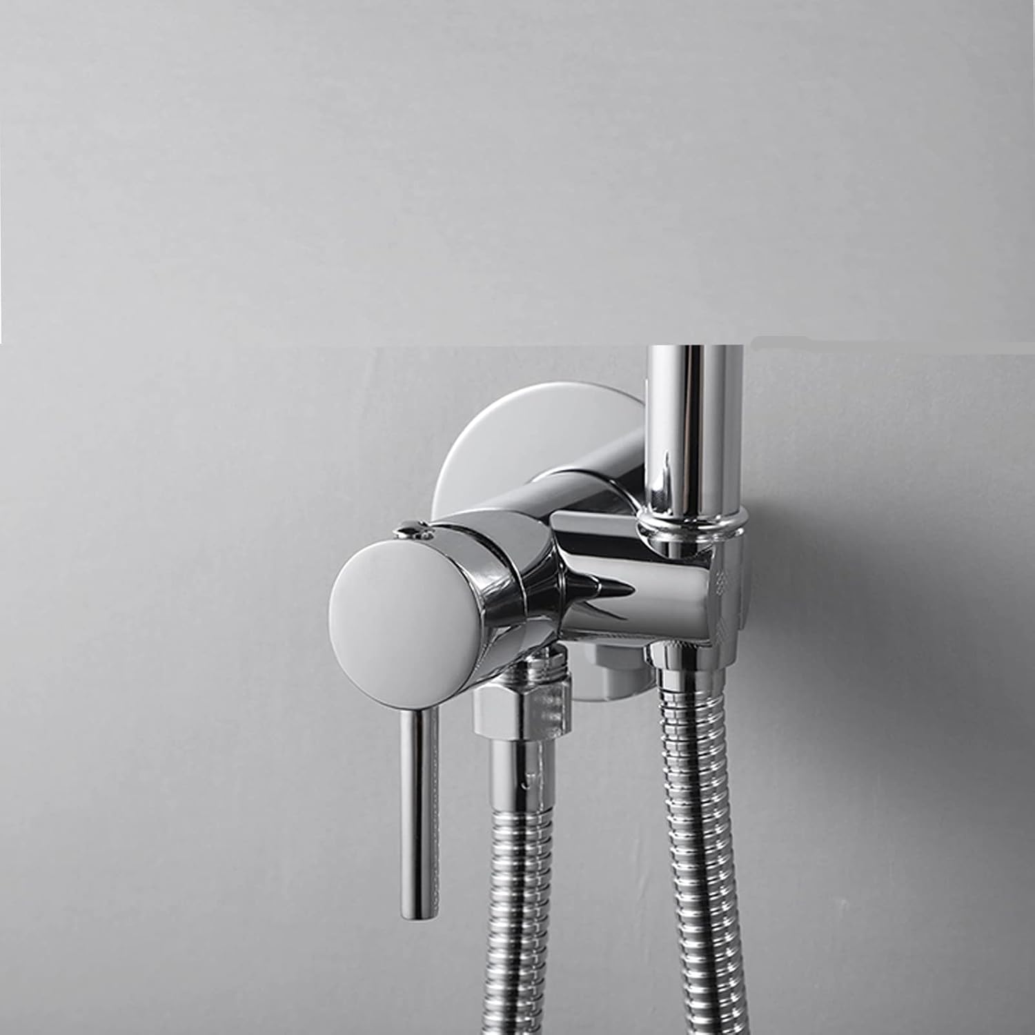Handheld Bidet Sprayer for Toilet, Brass Bathroom Concealed Bidet Sprayer, Bidet Sprayer Set, Portable Bidet for Toilet, Wall-Mounted Mixer Hot and Cold Water for Bathroo-Chrome
