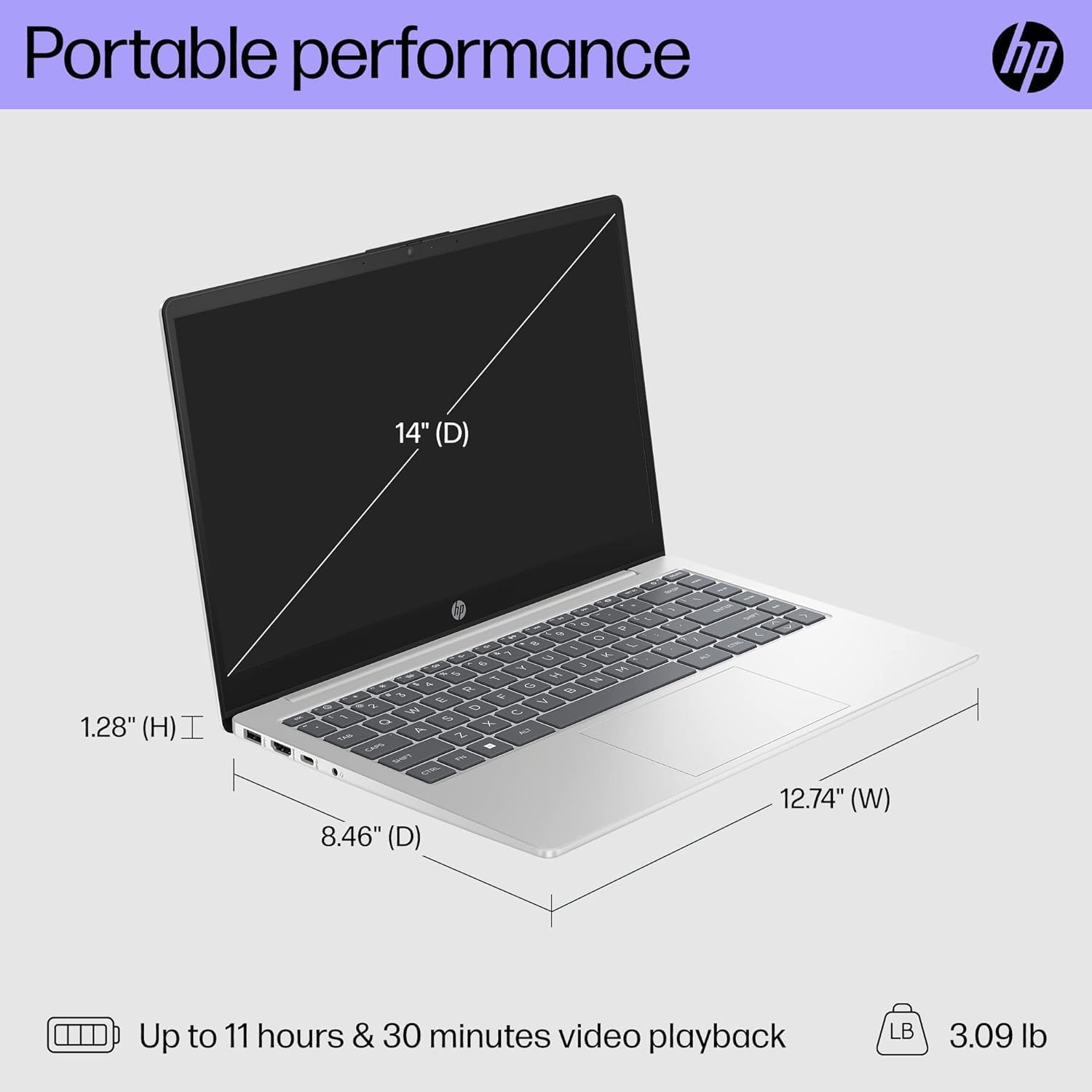 HP 14 FHD Laptop Computer, Intel Quad-Core Pentium N200 (Beat i5-8250U), 16GB RAM, 1TB SSD, WiFi, Webcam, Fast Charge, Backlit Keyboard, 1 Year Microsoft Office 365, Win 11, w/GM Accessory