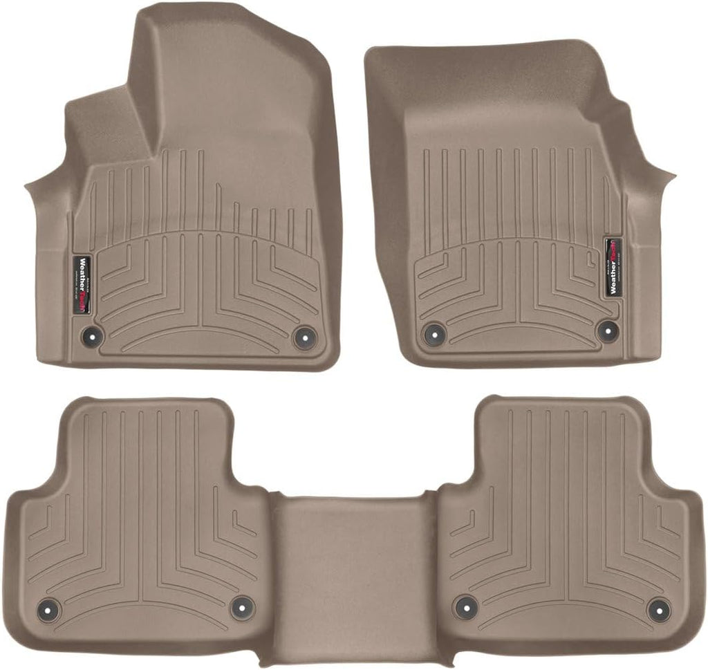 WeatherTech Custom Fit FloorLiners for Audi Q7, SQ8, Q8-1st & 2nd Row (45887-1-2), Tan