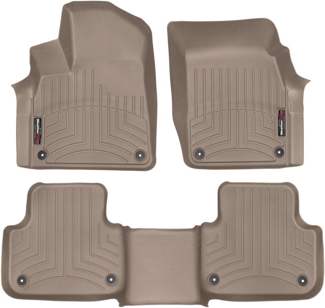 WeatherTech Custom Fit FloorLiners for Audi Q7, SQ8, Q8-1st & 2nd Row (45887-1-2), Tan