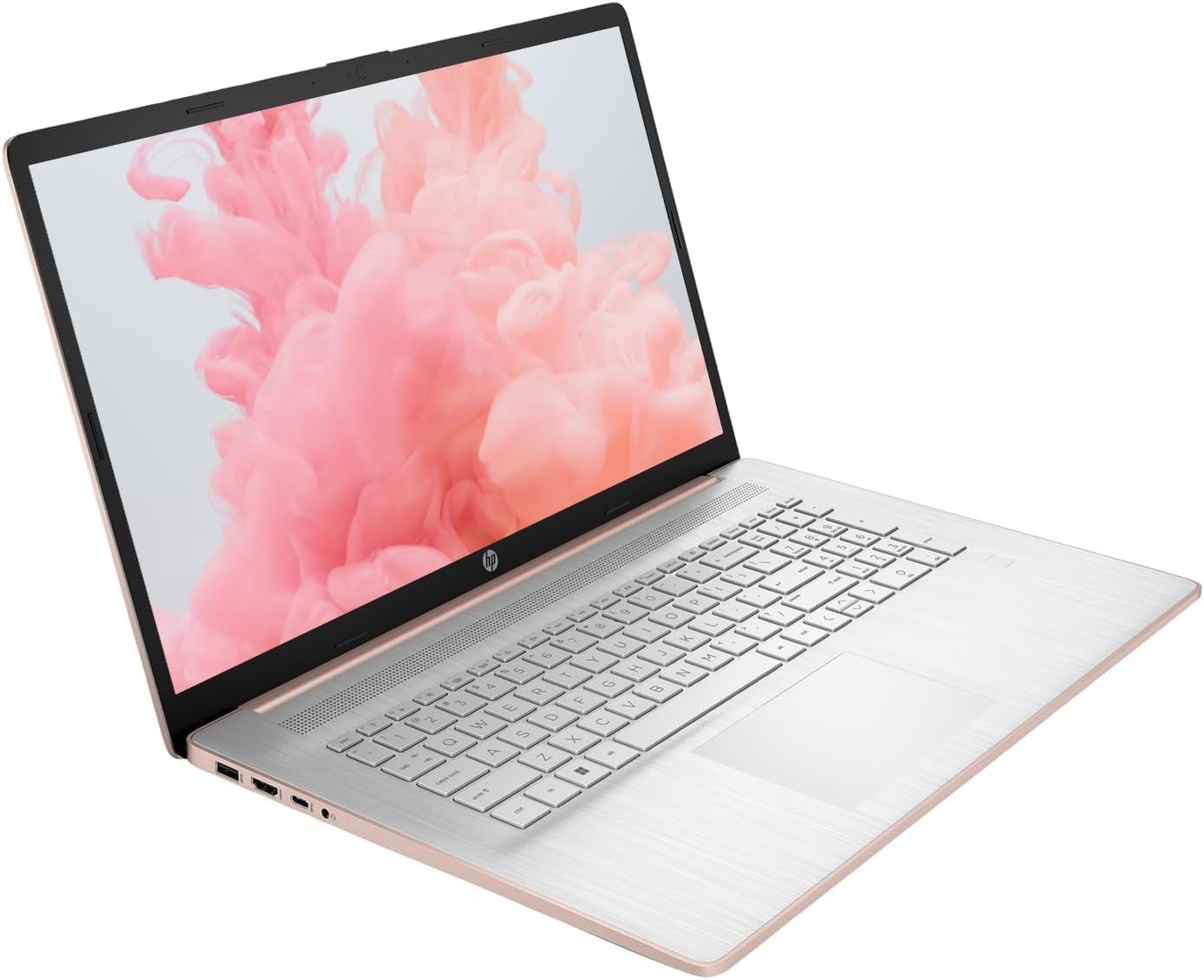 HP 17.3 Inch Touchscreen Laptop with Lifetime Microsoft 365 for The Web, Backlit Keyboard, Intel i7, 16GB RAM, 1TB Onboard and 128GB External Storage, Wi-Fi 6, 15Hrs Battery, Rose Gold, Windows 11
