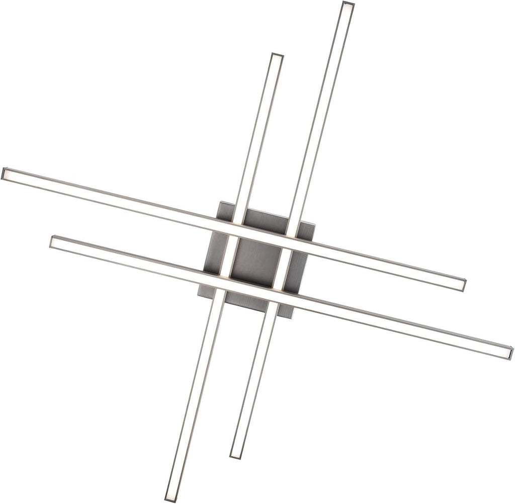 WAC Lighting dweLED, Parallax 32in LED Flush Mount 3-CCT 2700K-3000K-3500K Set to 3000K in Brushed Nickel