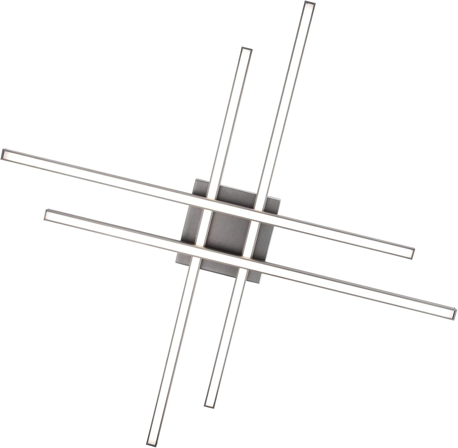 WAC Lighting dweLED, Parallax 32in LED Flush Mount 3-CCT 2700K-3000K-3500K Set to 3000K in Brushed Nickel
