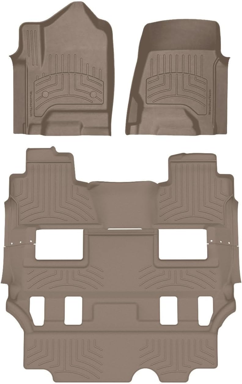 WeatherTech FloorLiner HP Custom Fit Floor Mats for Chevrolet Tahoe, Yukon Full Set (45607-1-0IM), Tan