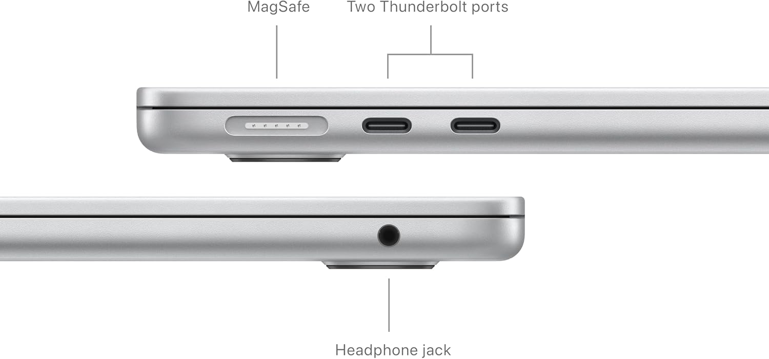 Apple 2024 MacBook Air 13-inch Laptop with M3 chip: Built for Apple Intelligence, 13.6-inch Liquid Retina Display, 8GB Unified Memory, 256GB SSD Storage, Backlit Keyboard, Touch ID; Silver