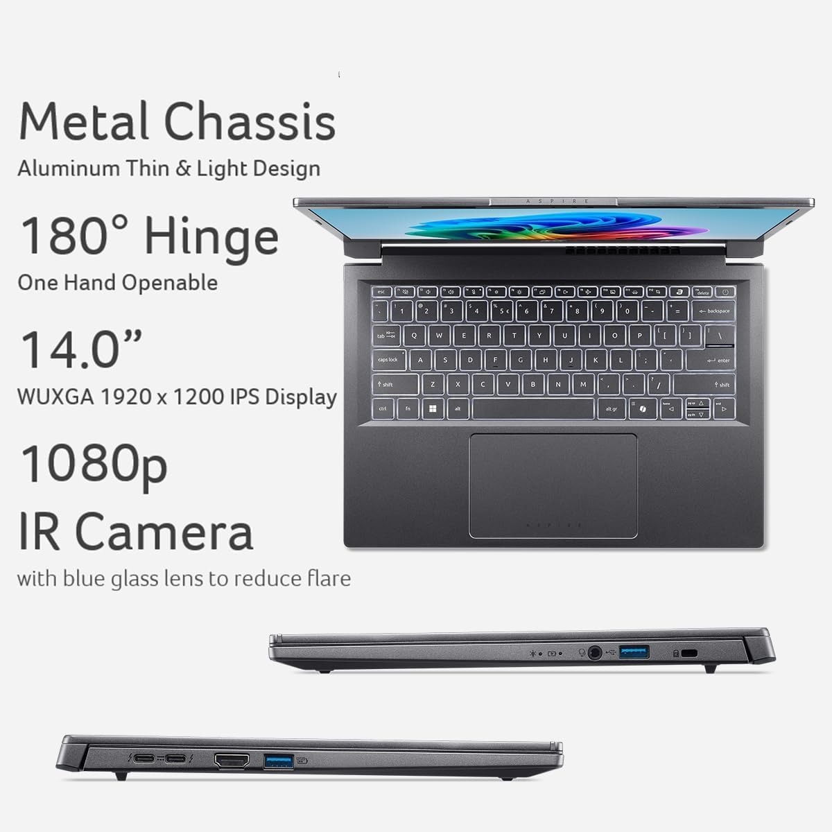 acer Aspire 14' AI Copilot+ PC WUXGA Touchscreen Laptop, Intel 8-Core Ultra 7 258V(>Ultra 9 185H), Intel ARC 140V, 32GB LPDDR5X, 2TB SSD, Wi-Fi 6E, FHD Webcam, W/128GB PSD&Stylus, Win11 Home