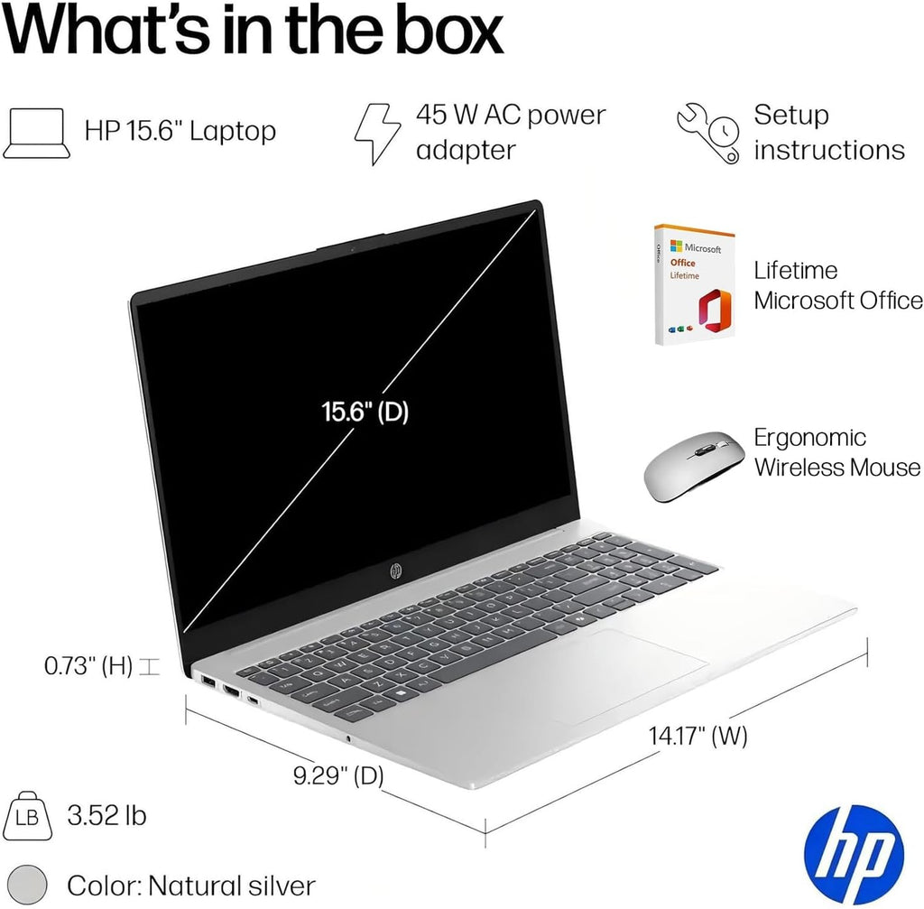 HP 15.6'' FHD Touchscreen Laptop, Intel 10-Core i5-1334U, 16GB RAM 512GB SSD, Lifetime MS Office & Copilot AI, Laptop for Business&Student, WiFi 6, Windows 11 Home