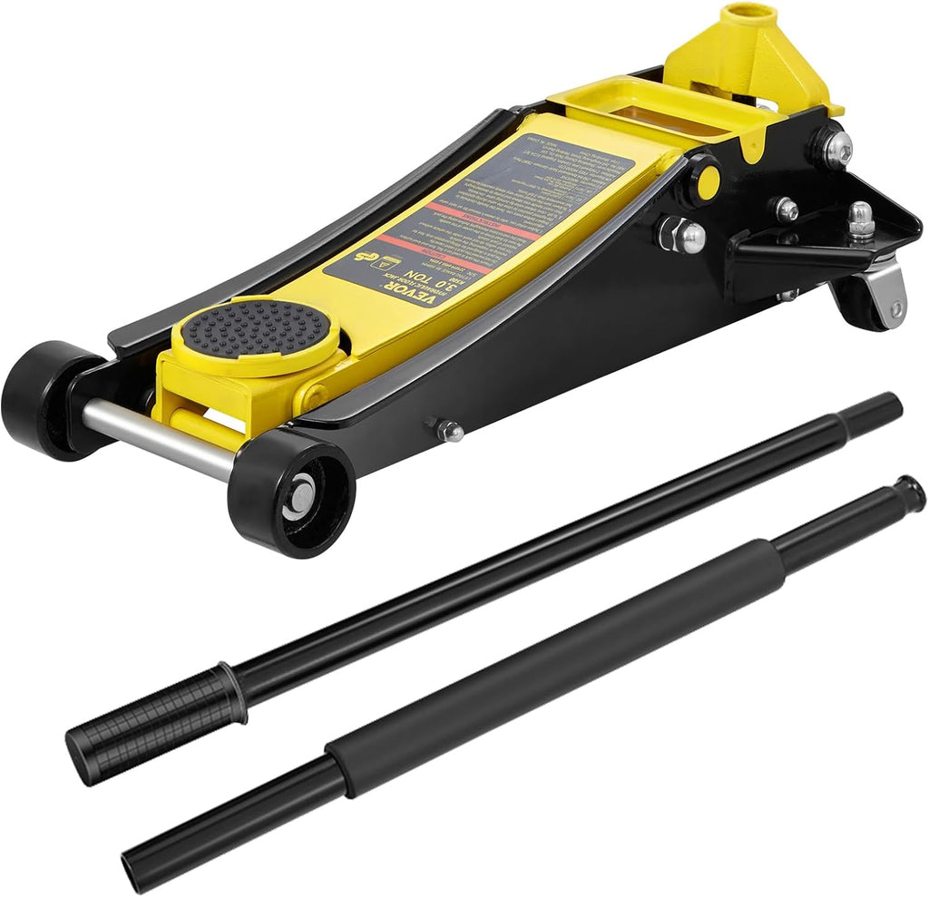 VEVOR 3 Ton Low Profile Floor Jack | Heavy-Duty Racing, Dual Pistons Quick Lift Pump, Lifting Range 3.35'-19.69'