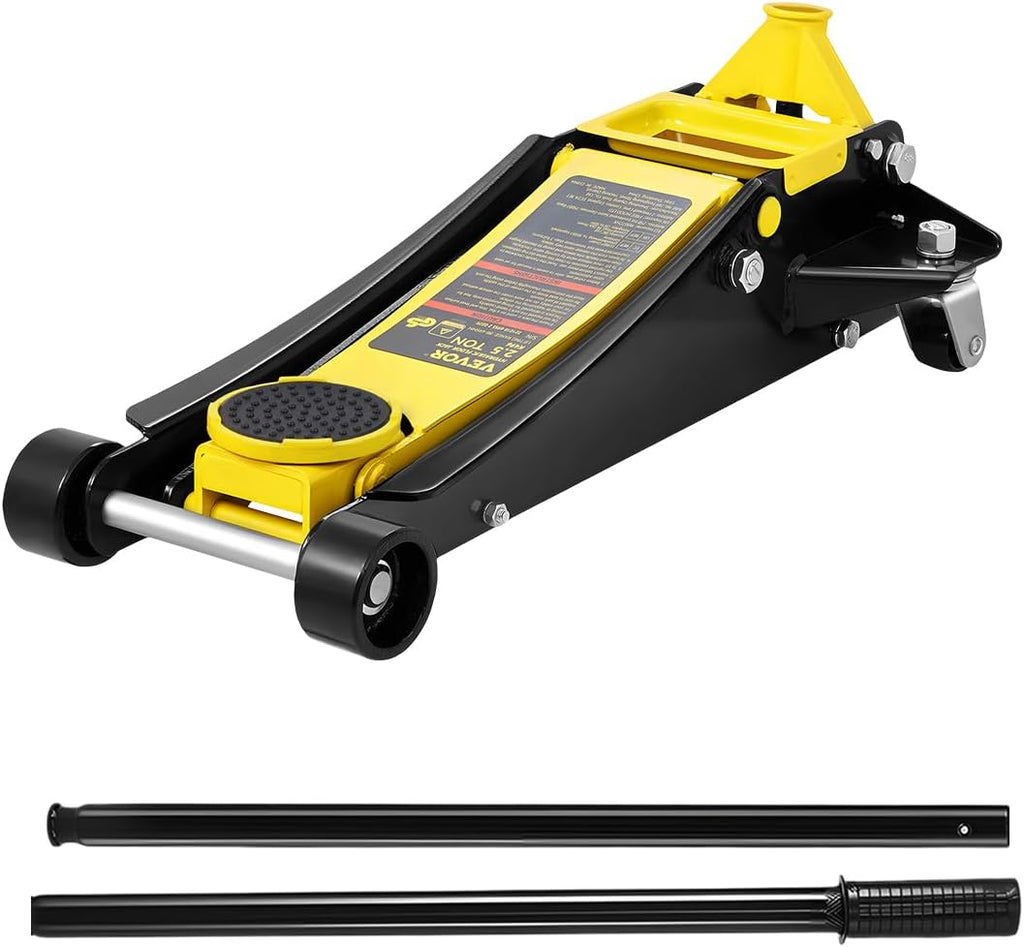 VEVOR 2.5 Ton Low Profile, Heavy-Duty Steel Racing Floor Jack with Dual Pistons Quick Lift Pump, Lifting Range 3.64'-19.49'