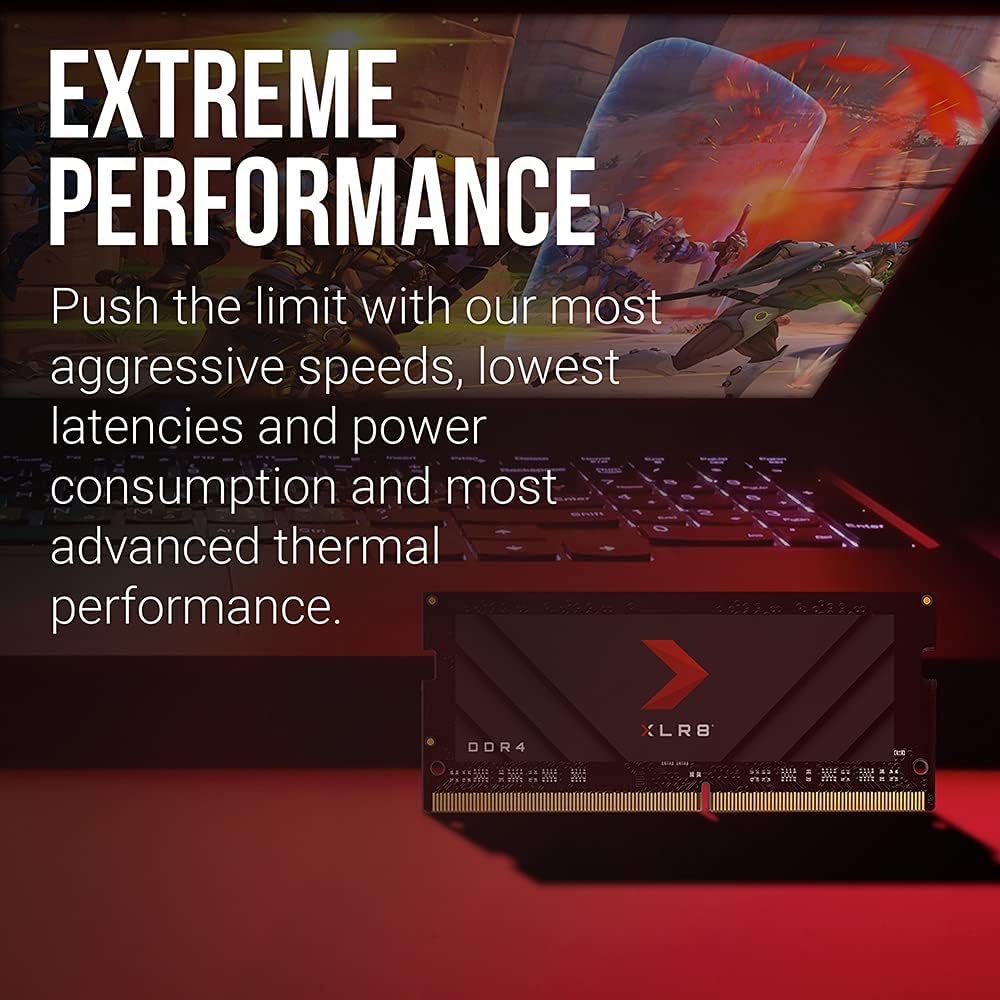 PNY XLR8 Gaming 16GB DDR4 3200MHz (PC4-25600) CL20 1.2V Notebook/Laptop (SODIMM) Computer Memory – MN16GSD43200X