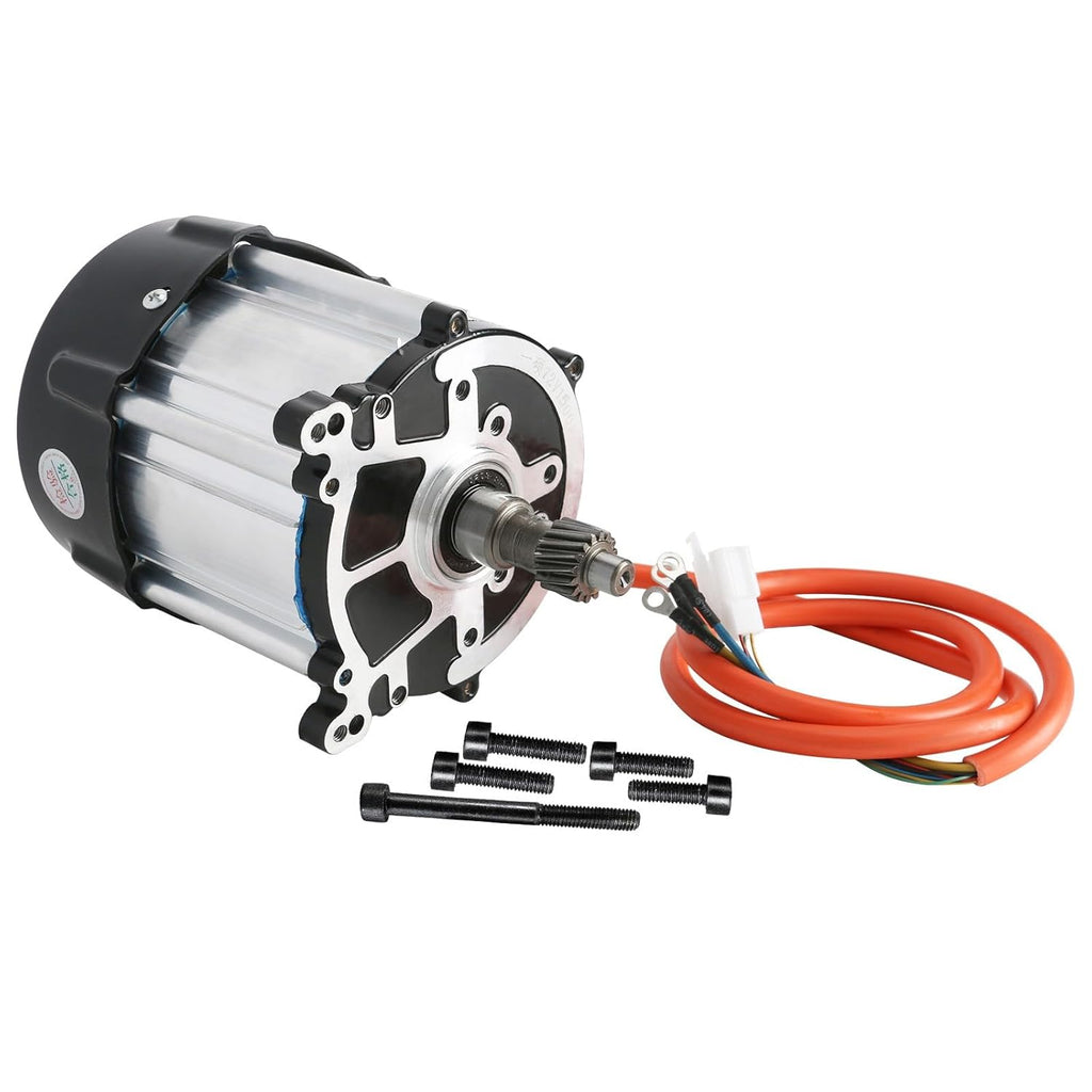 72V 1500W High-Speed Brushless Motor with Differential Gear Box Transmisson 4800RPM for Electric 4 Wheelers Go Kart Trikes, Tricycles, Lawn Mowers, ATVs, Quad, Golf Carts