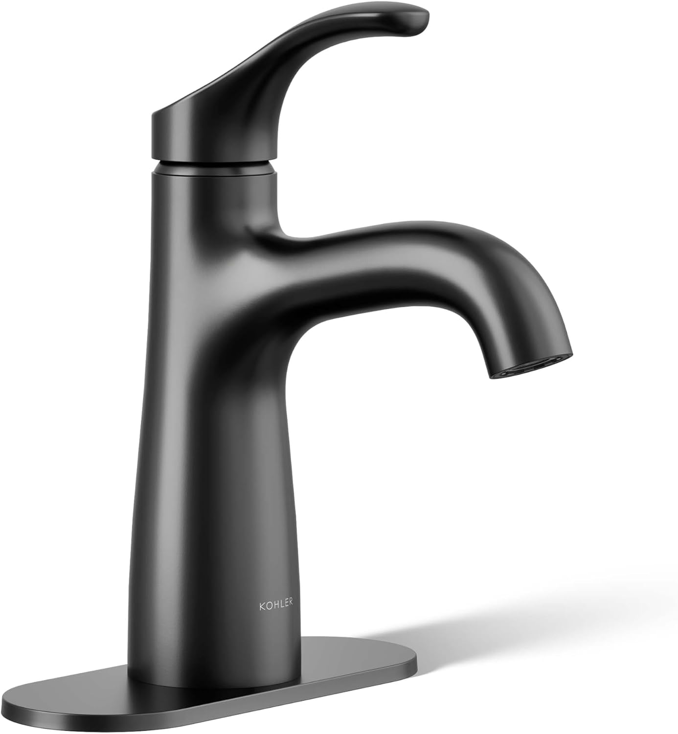 Kohler 27389-4N-BL Simplice Bathroom Sink Faucet, 1 Hole, Single-Handle Bathroom Faucets with Clicker Drain, 0.5 gpm, Matte Black