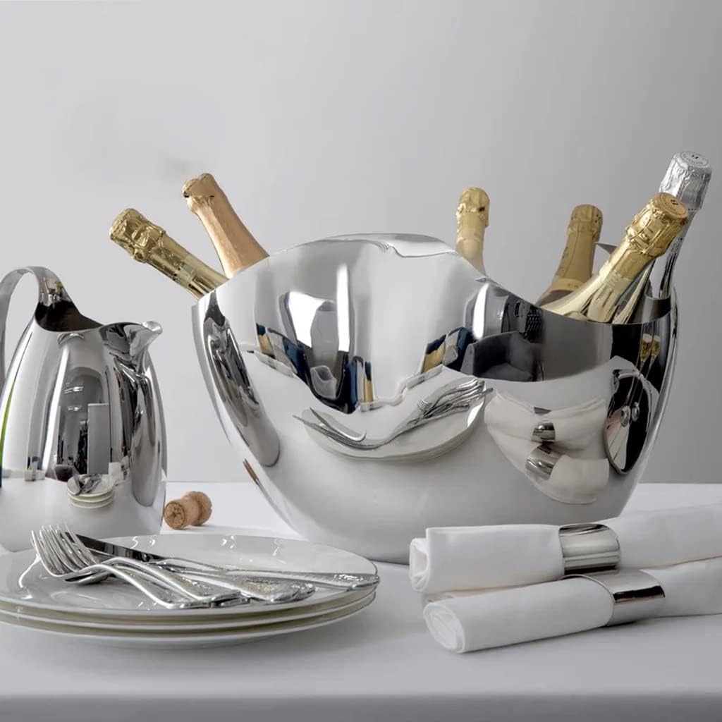 Ice Bucket Wine Bucket Ice Bucket Large Capacity Stainless Steel Frosted Ice Bucket Easy to Carry Champagne Beer Red Wine Sparkling Wine Suitable for Bars Ice Bucket for Cocktail Bar, Medium