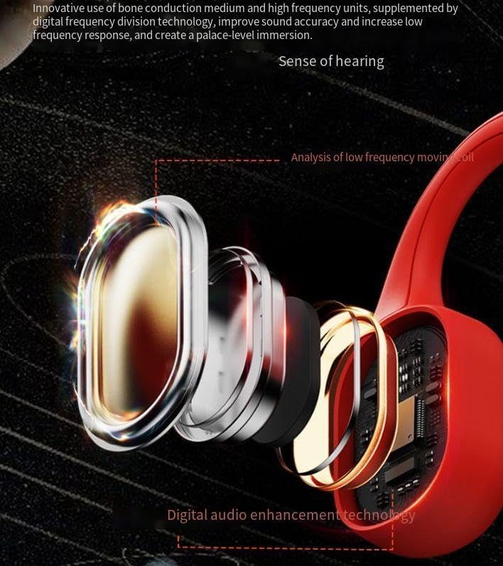 IPX8 Waterproof Swimming Headphones Bone Conduction Earbuds Built in 32G Memory Open Ear Headphones Wireless Bluetooth 5.4 with Mic,Single Battery Life 10H Sport Earphones for Running,Cycling,Orange