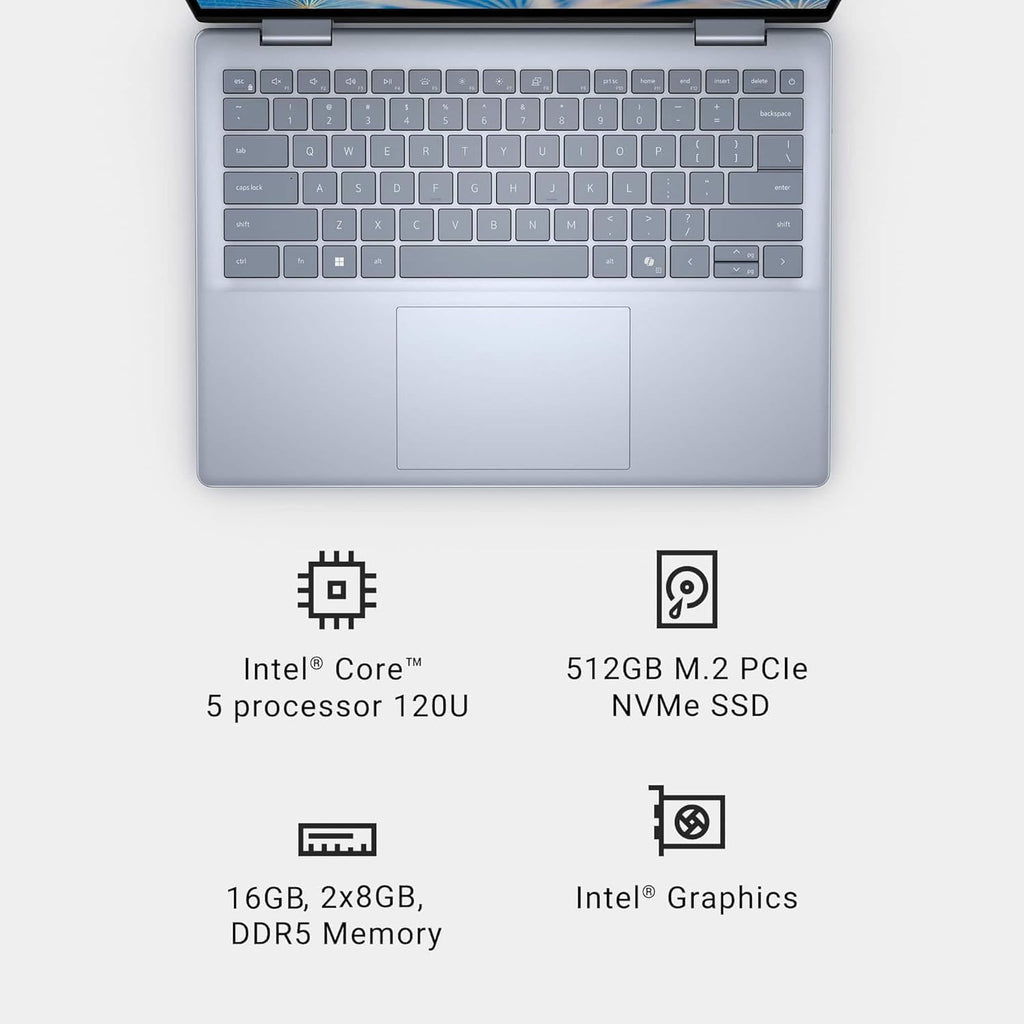 Dell Inspiron 14 7440 2-in-1 Laptop (14' FHD+ Touchscreen, Intel Core 5 120U (> i7-1355U), 16GB DDR5, 512GB SSD), for Creator, Designer, 10-Hr Long Battery Life, Backlit, Win 11 Pro (Renewed)