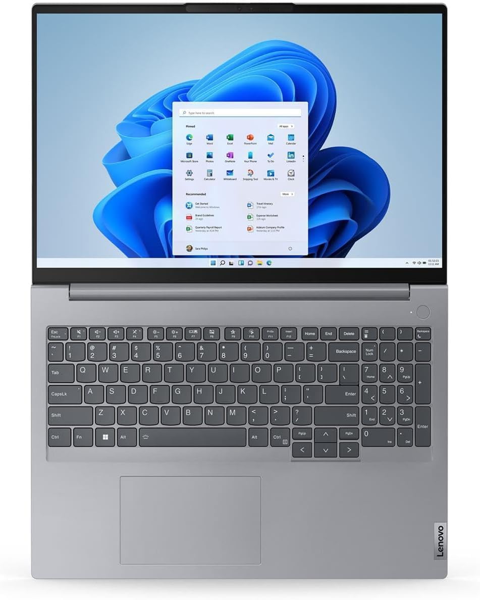 Lenovo ThinkBook 16 G7 IML 2025 Laptop, 12-Core Intel Core Ultra 7 155U, 16' WUXGA IPS Touchscreen Display, Intel Graphics, 32GB DDR5 2TB SSD, Backlit Keyboard, FP, Thunderbolt 4, Wi-Fi 6, Win11 Pro