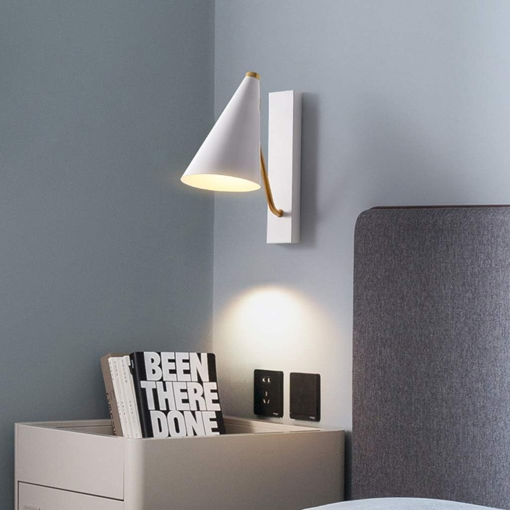 Sconce Wall Lighting Wall Light Corridor Aisle Wall Lamp Modern Wrought Iron Creative Bedroom Bedside Wall Sconce Bathroom Light Fixtures(White)