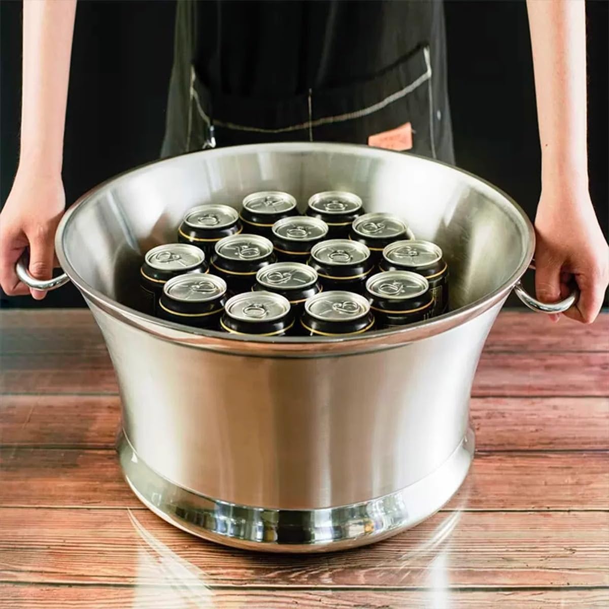 Ice Bucket Ice Bucket for Freezer Large Stainless Steel Double-Layer Ice Bucket, Champagne Basin Beer Bucket Hotel Large Banquet Red Wine Wine Ice Bucket Ice Buckets Party Cooler Drink Cooler