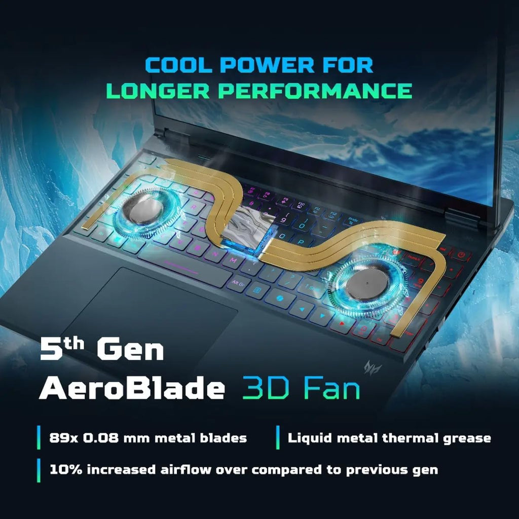 acer Predator Helios Neo 16S AI Gaming Laptop, NVIDIA GeForce RTX 5070Ti 12GB GDDR7, Intel Core Ultra 9 275HX, 16' 2.5K 240Hz OLED Display, 32 GB DDR5 5600MT/s, 1 TB SSD, Windows 11 Pro, Accessories