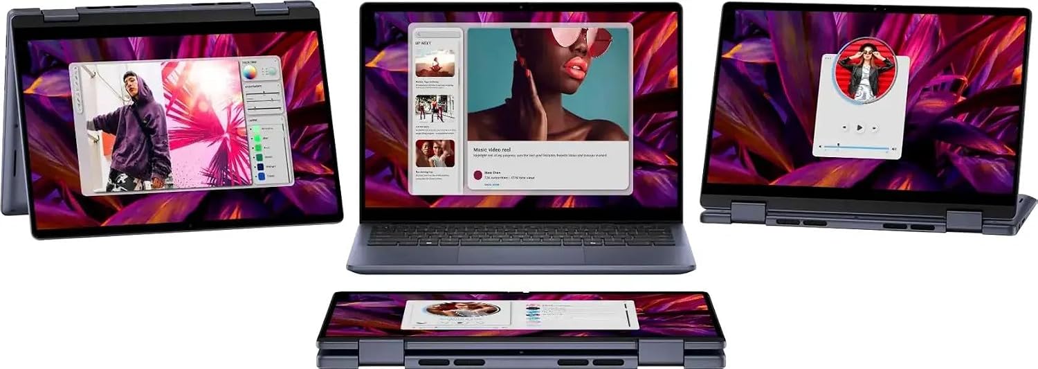 Dell 2026 Inspiron 14 7445 2-in-1 Business Laptop, 14.0' Touchscreen IPS FHD+ Display (AMD Ryzen 5 8640HS, 32GB DDR5, 1TB SSD, AI Copilot, Backlit KYB, Fingerprint, WiFi 6E, BT 5.3, Win 11 Pro)