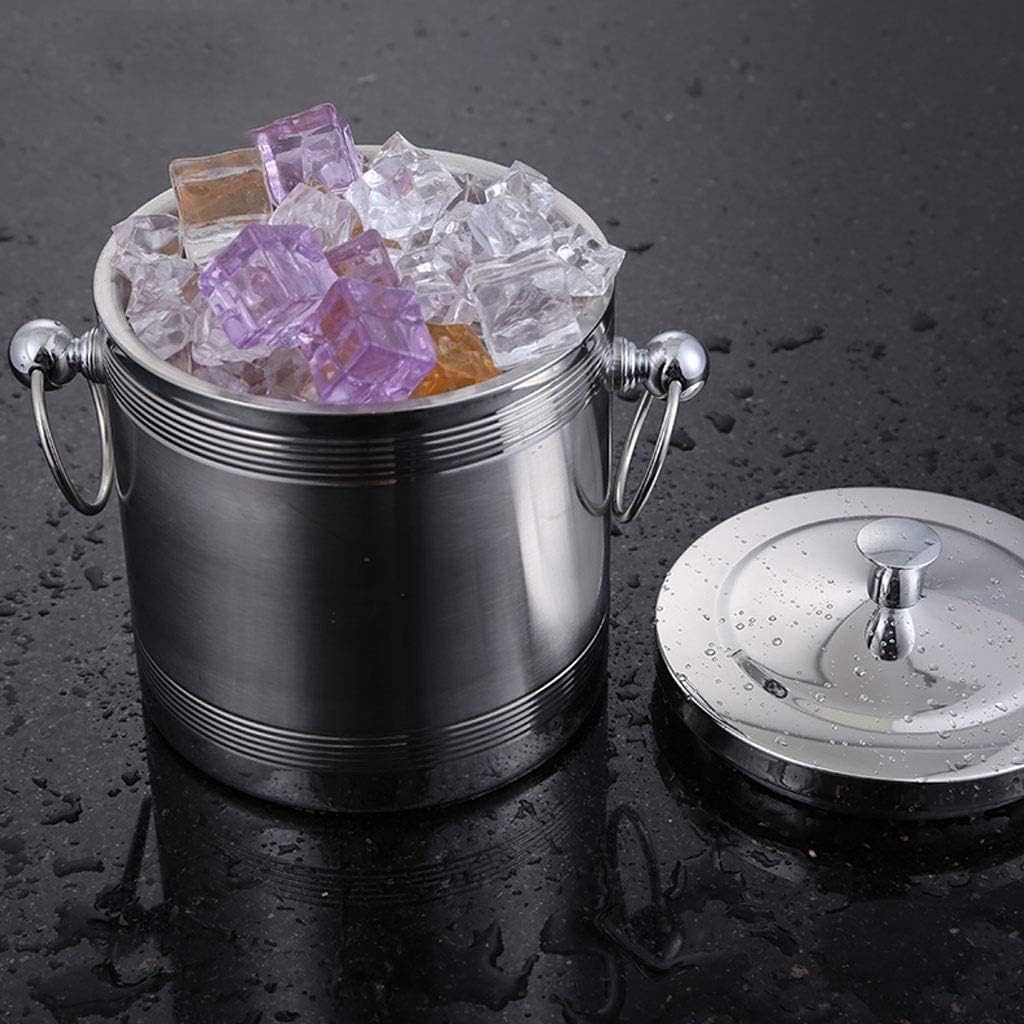 Wine Bucket Ice Tub Stainless Steel Ice Bucket with Lid Wine Bar Cooler Club Container Tools Barware Keg Champagne Cooler Bucket Champagne