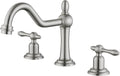 sumerain Vintage 8' Widespread Bathroom Faucet 3 Hole, 2 Handle Basin Faucet Brushed Nickel