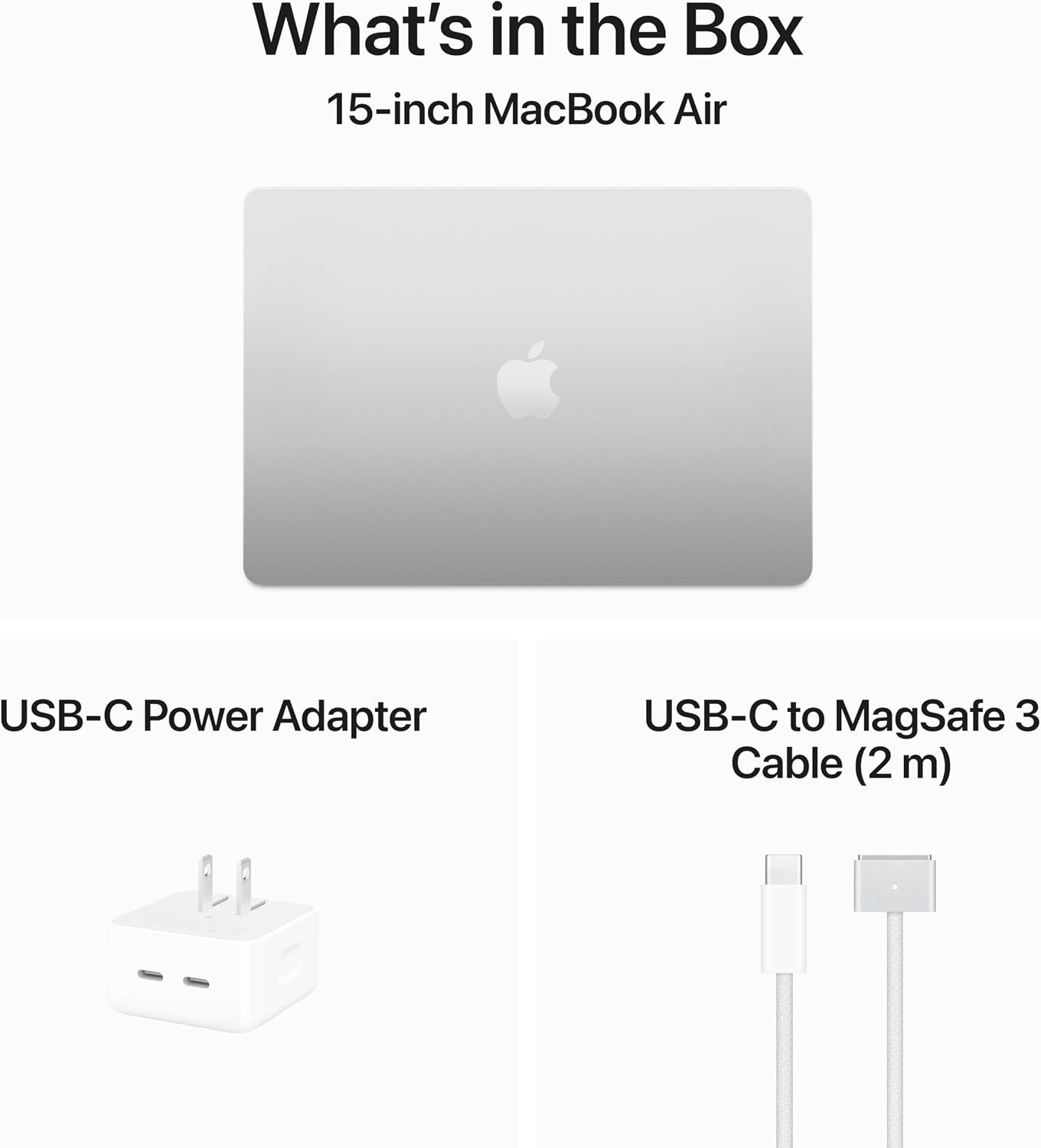 Apple 2024 MacBook Air with Apple M3 chip, 15.3-inch, 8GB RAM, 256GB SSD Storage, QWERTY English, Silver (Renewed)