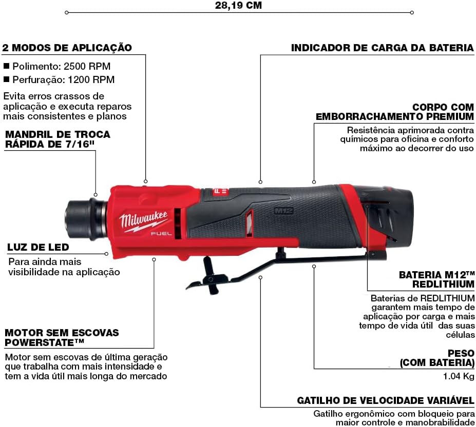 Milwaukee Tire Grinder - 12V Fuel 2409-20 Without Battery and Without Charger