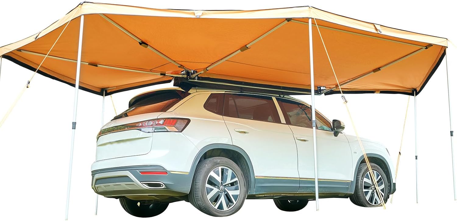 VEVOR 270 Degree Awning, 133 sq.ft Passenger Side Vehicle Awning, UV50+ Waterproof Car Side Awnings with Carry Bag, All-Weather Overland Awnings Car Shelter for SUV Van Truck Camping
