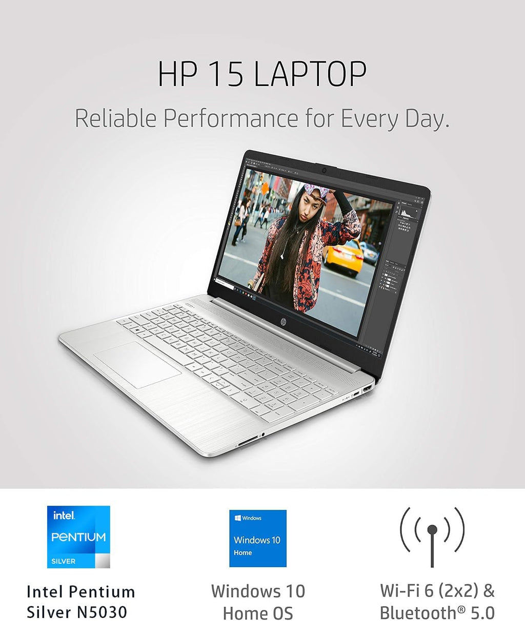 HP 15.6 Inch Student Laptop | Intel Pentium Silver, Quad-Core Processor | 16GB RAM, 512GB SSD | Windows 11 | Thin and Light | 11 HR Battery | Natural Silver | True Vision Cam | Intel UHD Graphics