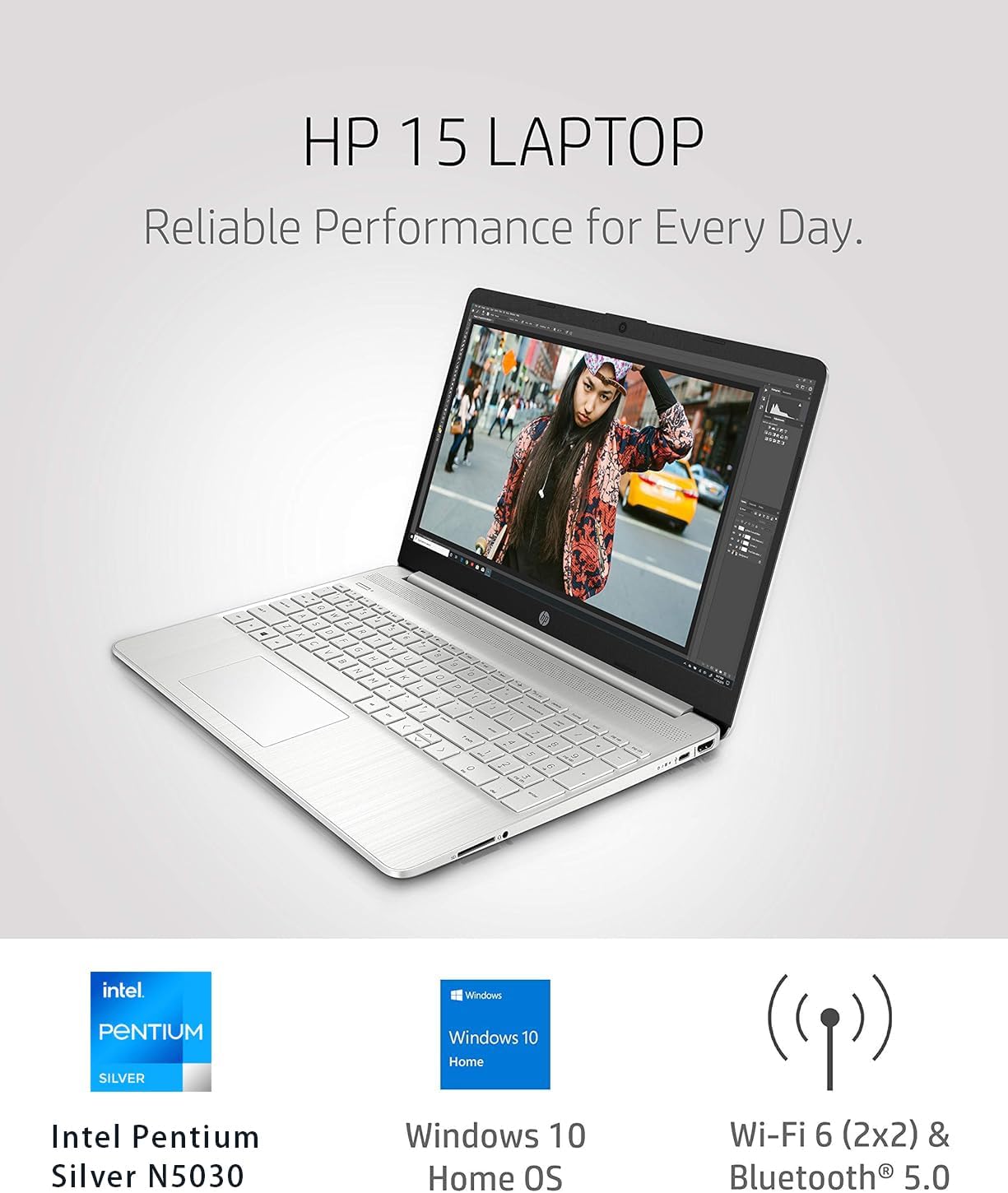 HP 15.6 Inch Student Laptop | Intel Pentium Silver, Quad-Core Processor | 16GB RAM, 512GB SSD | Windows 11 | Thin and Light | 11 HR Battery | Natural Silver | True Vision Cam | Intel UHD Graphics
