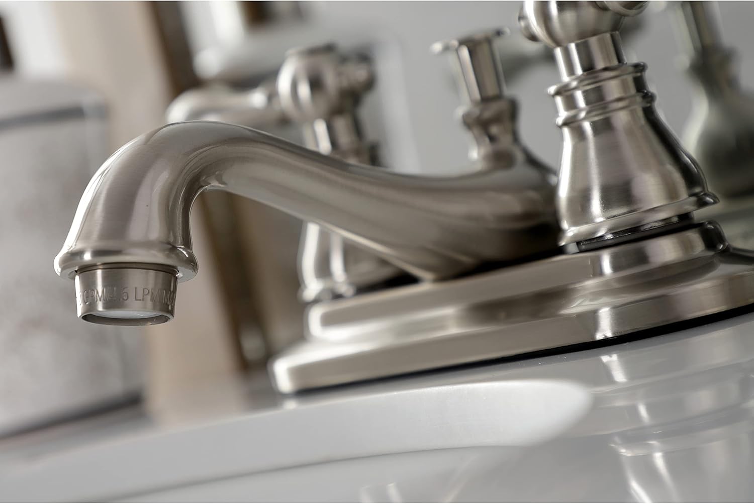 Kingston Brass KB608ACL American Classic 4' Centerset Bathroom Faucet, Brushed Nickel