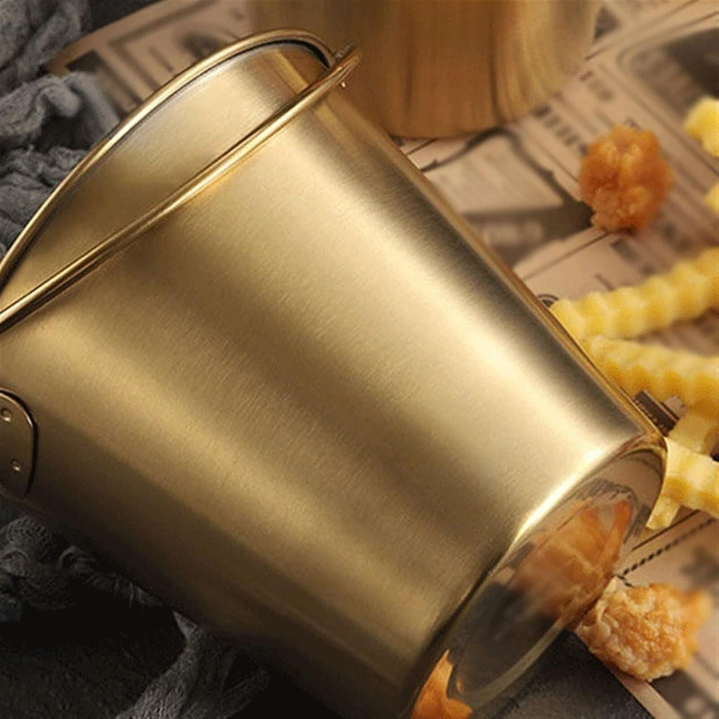 ice Bucket,Bucket with lid, Ice Buckets Metal Ice Bucket Mini Snack Fries Chicken Bucket Portable Party Storage Red Wine Champagne Stainless Steel Ice Bucket for Bar Hotel Party Ice Bucket Kits