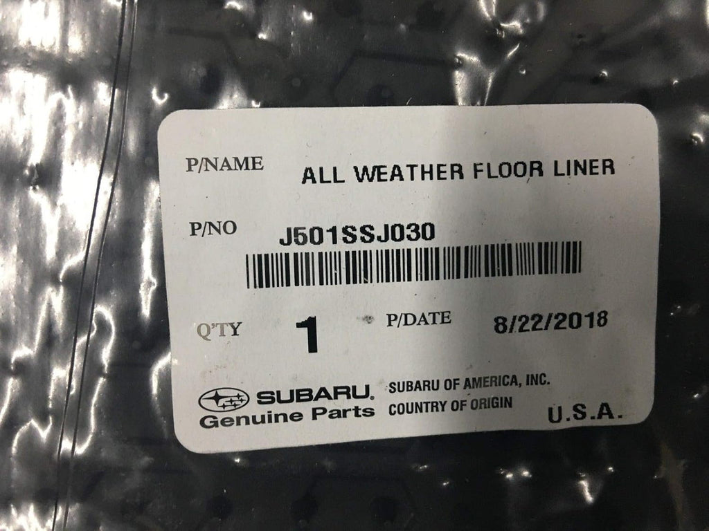 Subaru All Weather Floor Liner Mats Black (Set of 4) for 2019-2024 Subaru Forester - J501SSJ030 - Genuine OEM