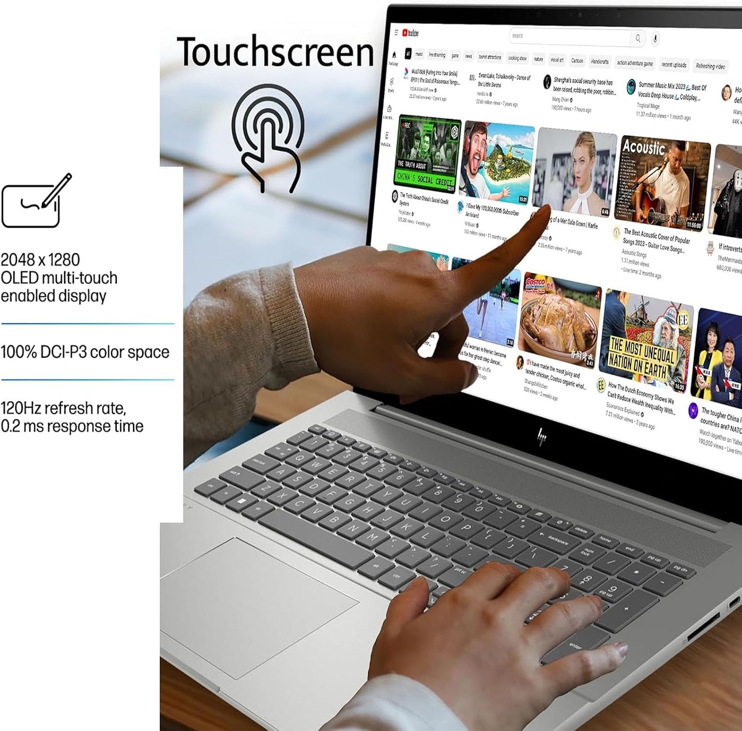 HP OmniBook 7 Touchscreen Laptop - 16inch 2K OLED 120Hz -Intel Core 9 270H Beat AMD Ryzen 9 8945H -32GB RAM| 2TB SSD -Office 365 - Business Computadora Portátil PC AI Copilot Windows 11