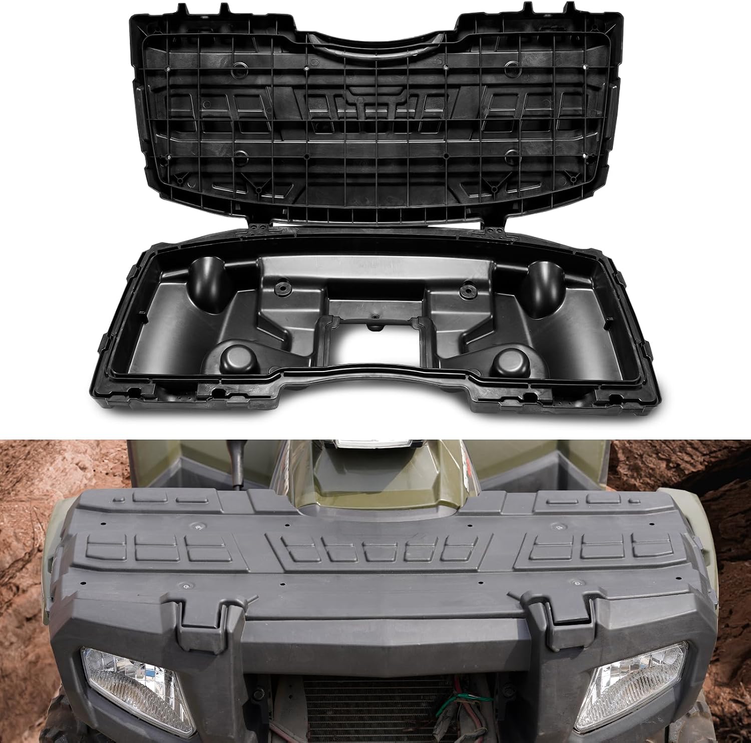 A & UTV PRO Lower Storage Box & Front Service Cover Kit for Polaris Sportsman 400 450 500 600 700 800 2005-2010 Accessories, Replace OEM # 2633162, 2633157, 2633355-070, 2203484, 2PCS