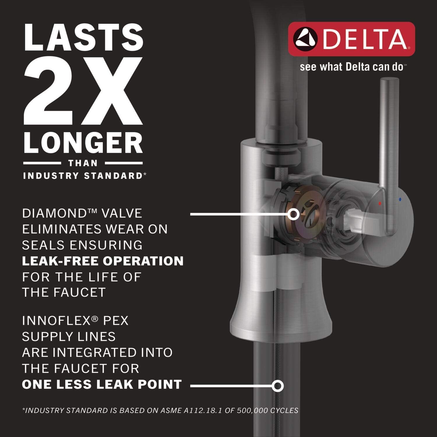 Delta Faucet 699-BL-DST Pivotal Sing. Hndl Mid-Height Vessel Lav. Faucet Black
