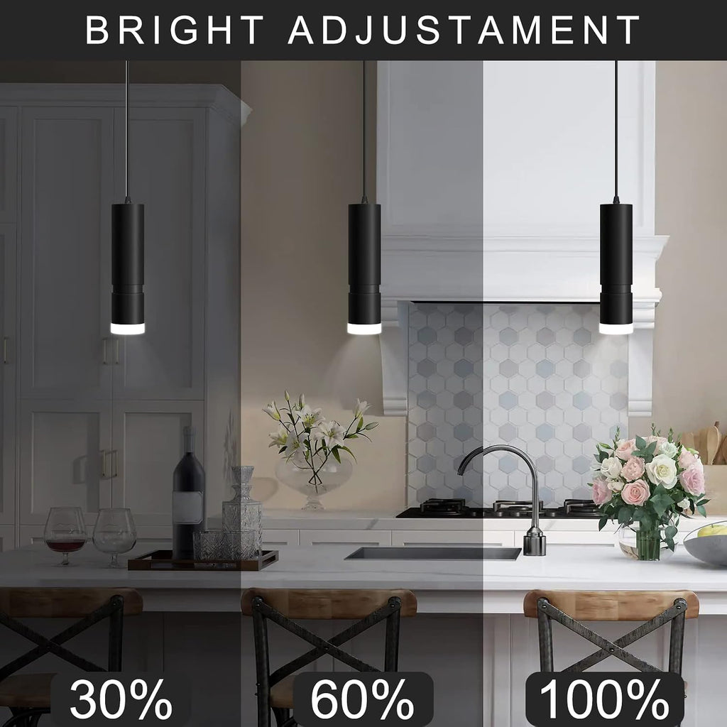 OKELI Pendant Lights, Modern Black Pendant Lights Fixture, Unique LED Pendant Lighting for Kitchen Island Bar,20W,4000K, ETL5026458(3Pack)
