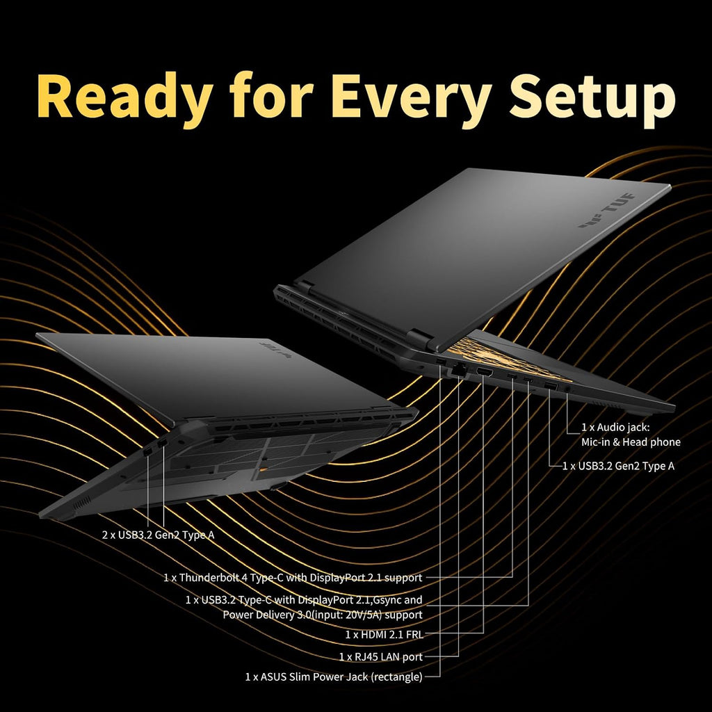 ASUS TUF F16 Gaming Laptop, Dedicated GeForce RTX 5060 GDDR7, 16'' FHD+ Anti-Glare Display, Intel 16-Core i7 14650HX, Backlit KB, Facial Recognition, Win 11 Pro, Accessories, 64GB DDR5+2TB SSD