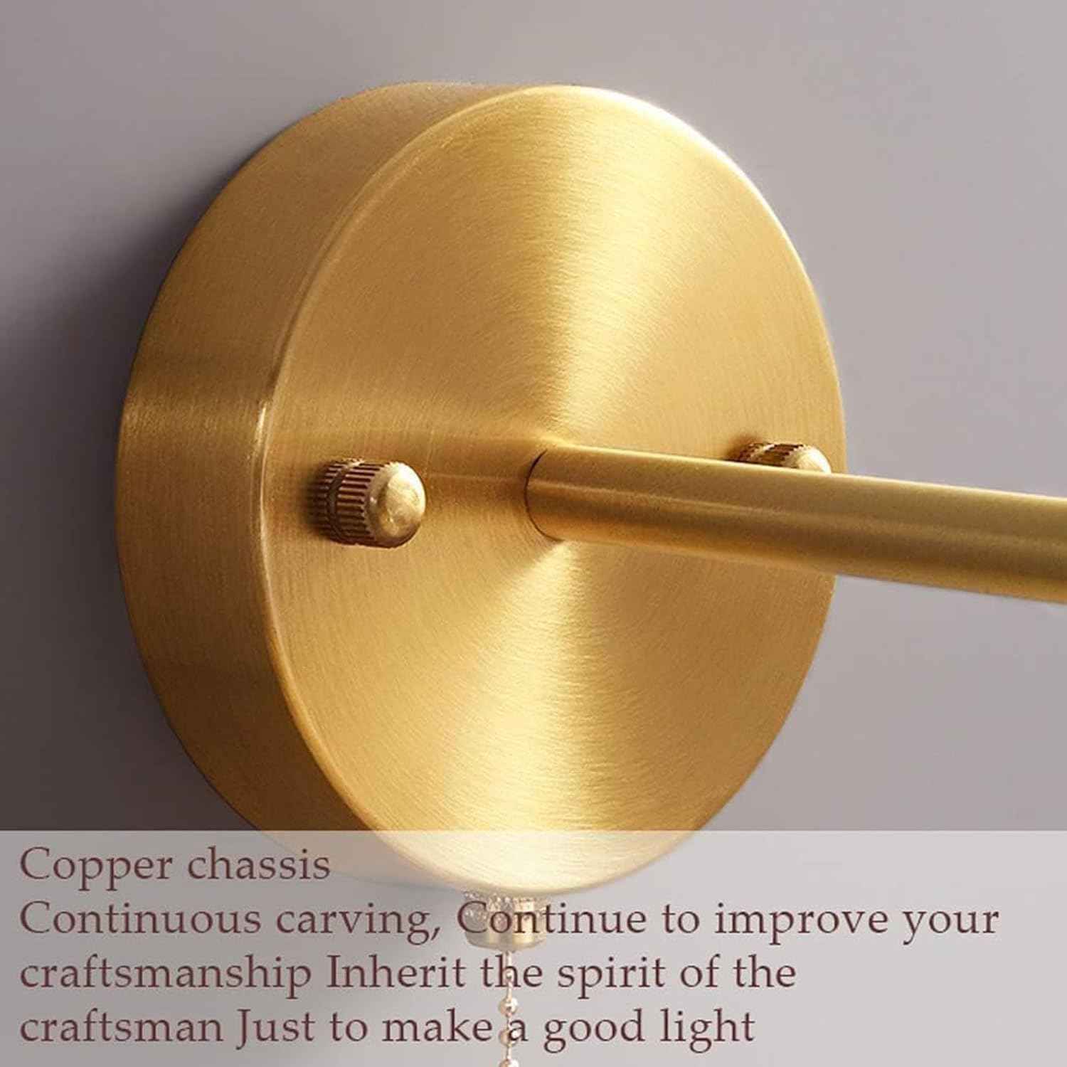 Vintage Ceramic Wall Sconce with Pull Cord Switch, Brass Wall Light Fixture, E27 Bedside Lamp for Living Room, Dining Room, Bedroom, Study - 1 Pack/2 Pack (2 Pack)