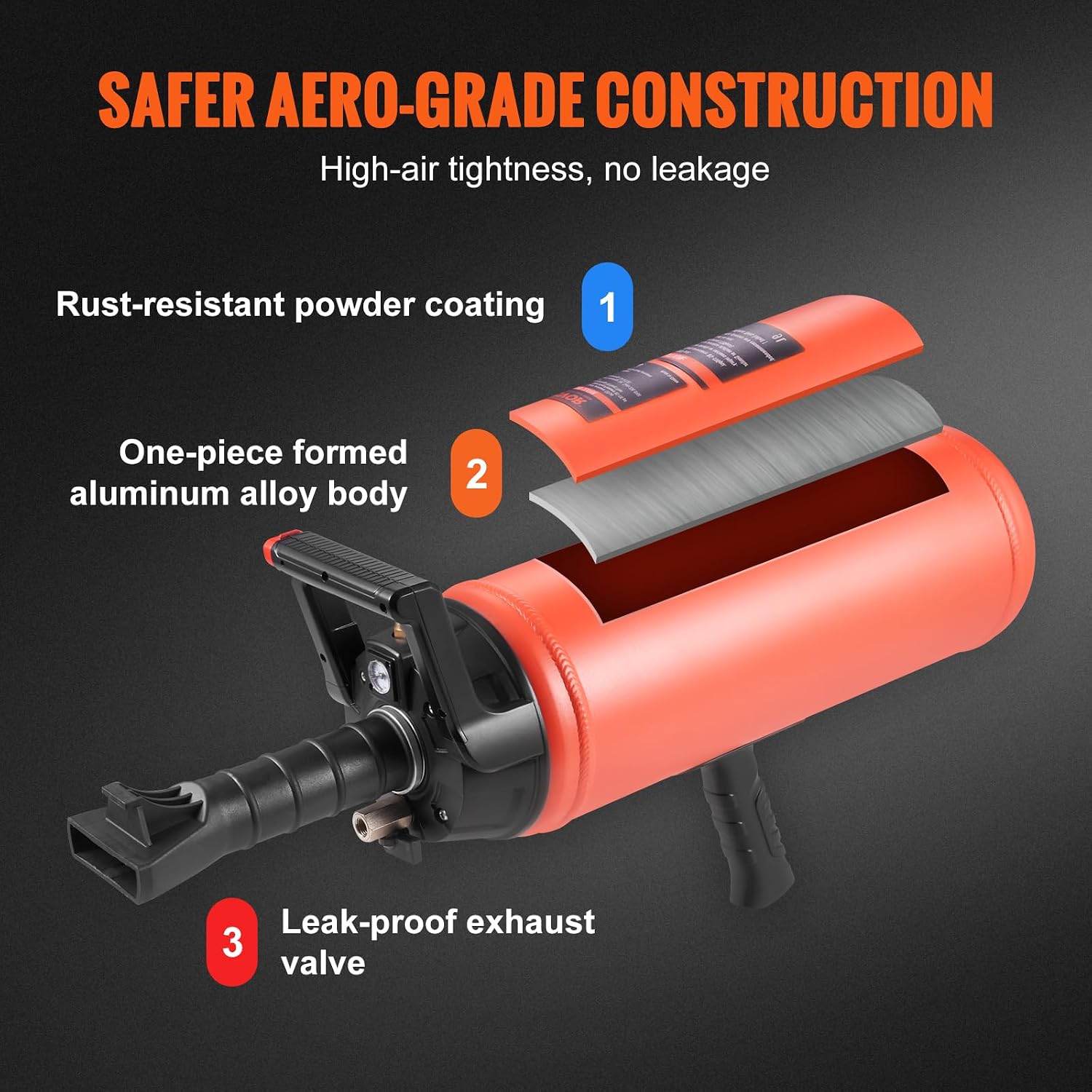 VEVOR Tire Seater, 2.4 Gal/9 L Air Tire Blaster, 150 PSI Handheld Portable Tire Inflator Tool, 87-116 PSI Operating Pressure for Tractor Truck ATV Car and Automobile Repair