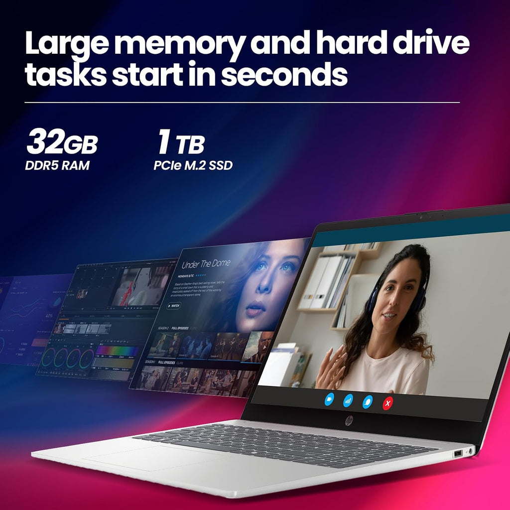 HP 17.3' Touchscreen Laptop, 13th Gen Intel 12-Core Ultra 7 255U, Copilot AI &12 Tops NPU, WiFi 6& BT 5.4, Fingerprint Reader, Backlit KB,32GB DDR5&1TB, Win 11 Pro with AI Voice Recorder