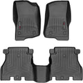 WeatherTech Custom Fit FloorLiners for Jeep Wrangler 4-Door Rubicon 392, Wrangler Unlimited 4-Door, Wrangler 4-Door - 1st & 2nd Row (441313-1-2), Black