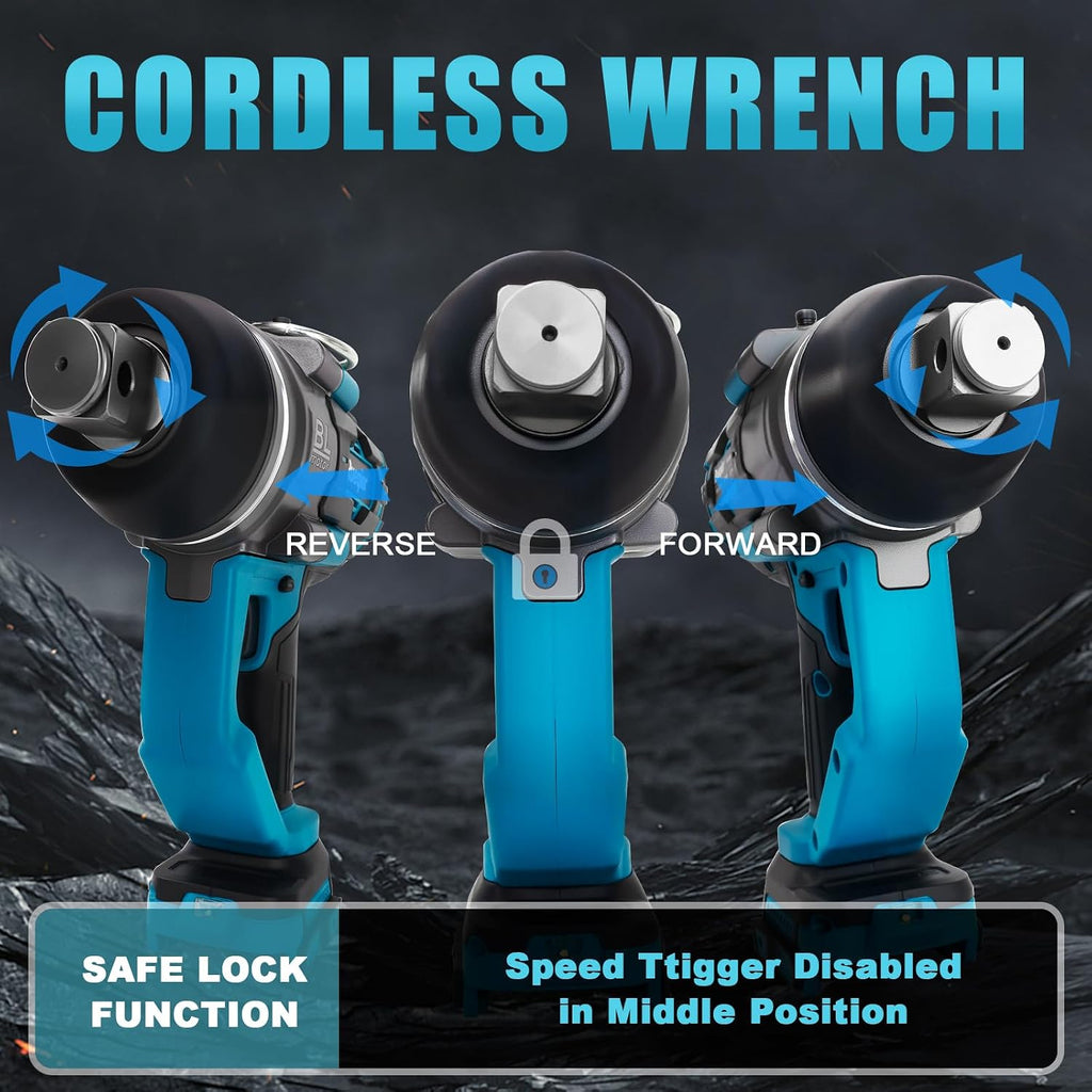 Cordless Impact Wrench 1' Compatible with Makita 18V Battery, Impact Wrench 2250FT-LBS(3000N.m) High Torque Brushless Electric Impact Power Impact Driver for Car, Truck(No Battery)