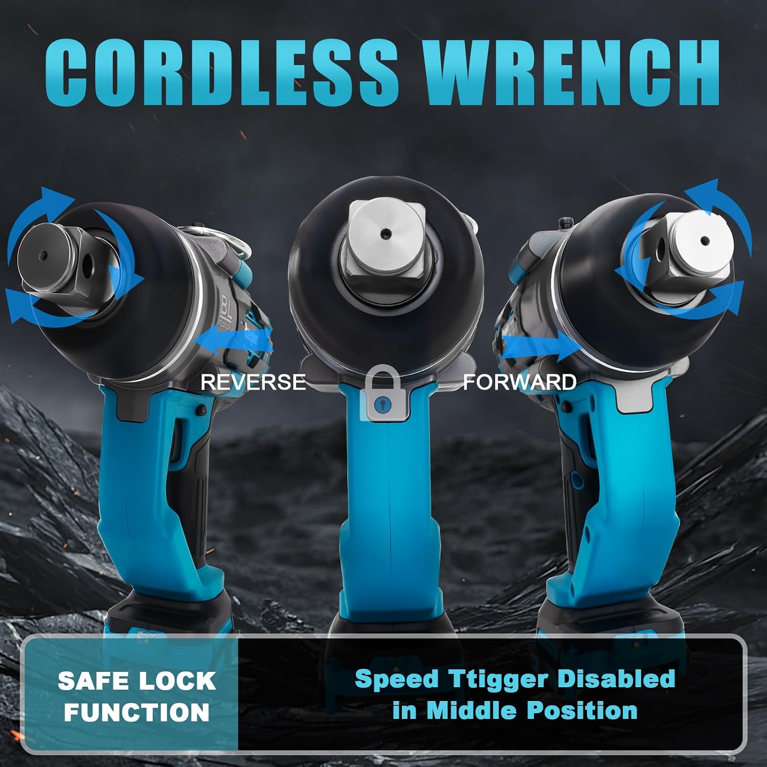 Cordless Impact Wrench 1' Compatible with Makita 18V Battery, Impact Wrench 2250FT-LBS(3000N.m) High Torque Brushless Electric Impact Power Impact Driver for Car, Truck(No Battery)