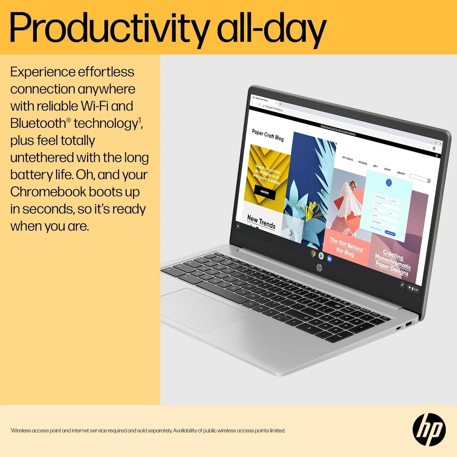 HP Chromebook 15.6' HD Flagship Laptop for Student Business, Quad-Core Intel N200 Processor, 8GB RAM, 320GB Storage (64GB eMMC + 256GB Card), Webcam, WiFi, Long Battery, Chrome OS+HubxcelAccessory